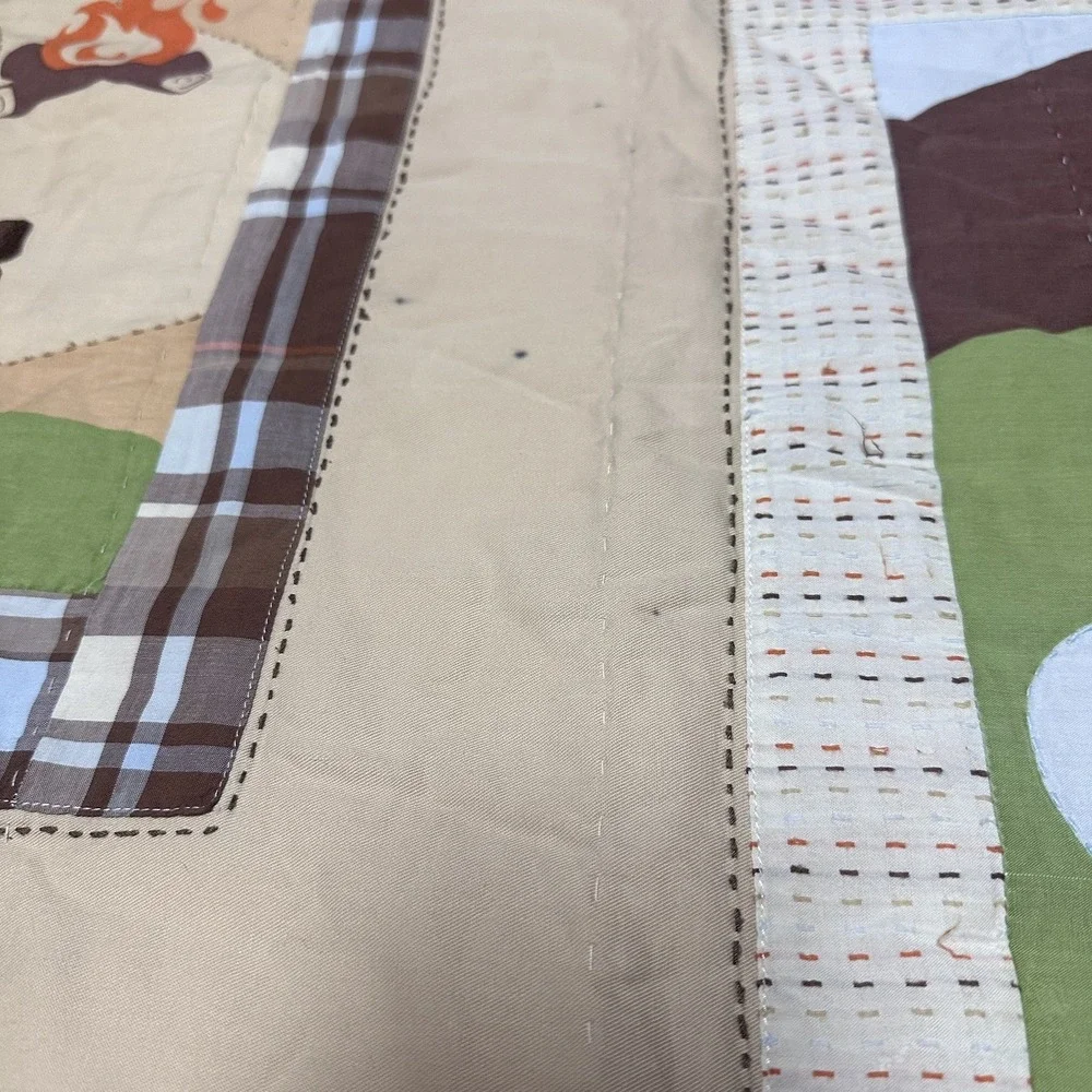 Woolrich Twin Quilt Sham Set Kids Big Bear Campground Camp Cabin Wilderness 2Pc